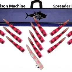 Trolling Lures Carlson Machine Spreader Bar 36" With 14 9" Machine Lures And 12" Machine Stinger